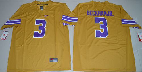 Odell Beckham Jr Gridiron LSU Tigers gold Legend jersey