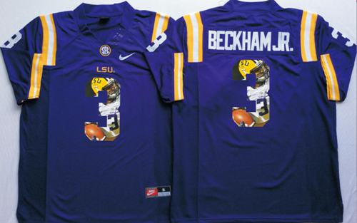 Odell Beckham Jr LSU Tigers purple Fashion jersey