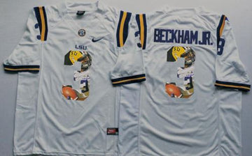 Odell Beckham Jr LSU Tigers white Fashion jersey