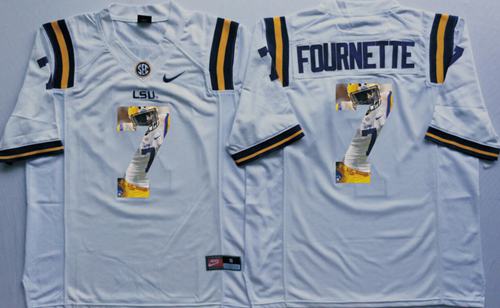 Leonard Fournette LSU Tigers white Fashion jersey