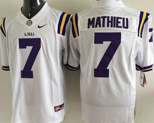 Tyrann Mathieu LSU Tigers white jersey
