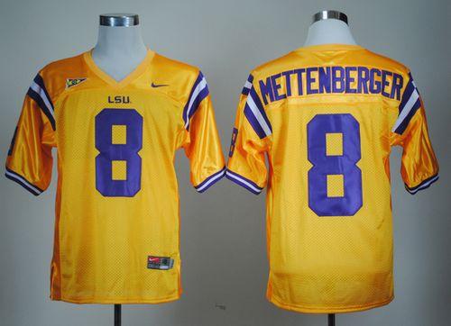 Zach Mettenberger LSU Tigers gold jersey