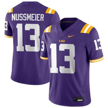 Garrett Nussmeier LSU Tigers purple Game jersey