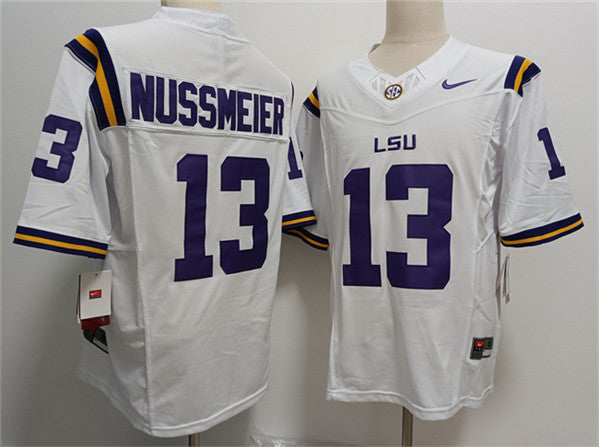 Garrett Nussmeier LSU Tigers white jersey