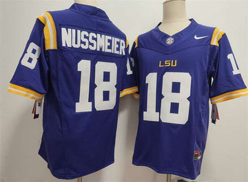 Garrett Nussmeier LSU Tigers purple FUSE jersey