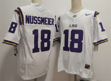Garrett Nussmeier LSU Tigers white FUSE jersey