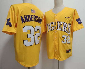 Kade Anderson LSU Tigers gold jersey