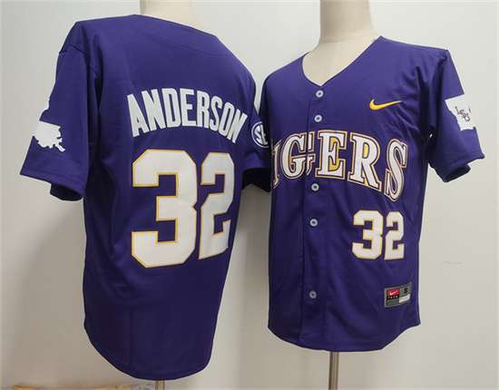 Kade Anderson LSU Tigers purple jersey