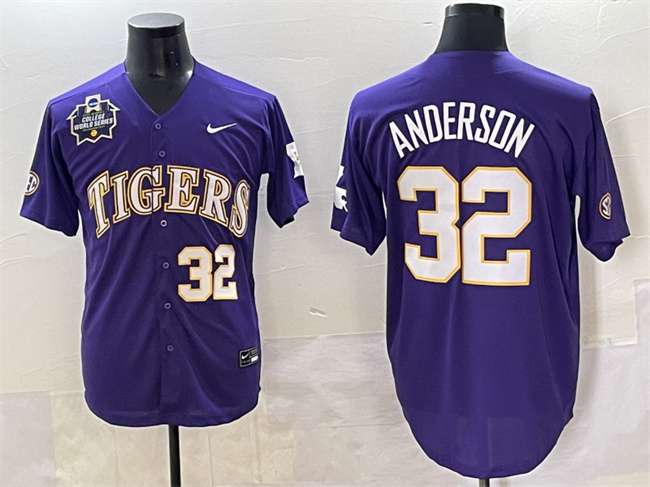 Kade Anderson LSU Tigers purple jersey