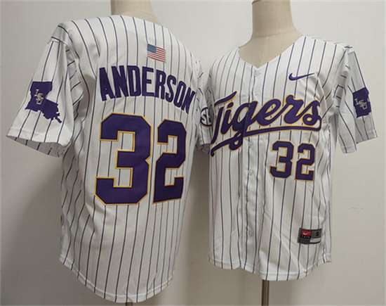 Kade Anderson LSU Tigers white jersey