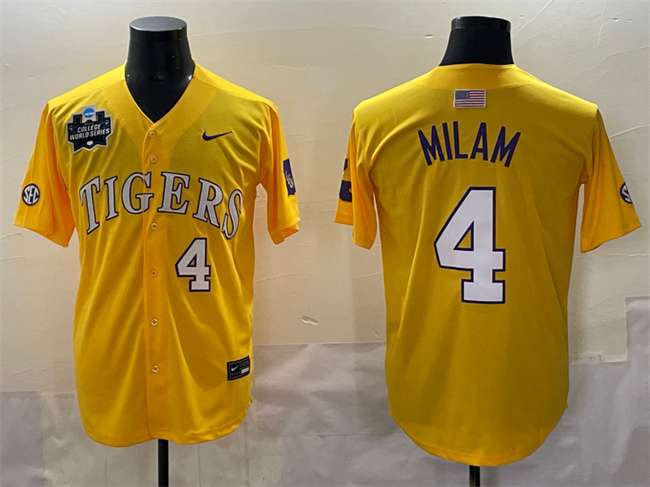 Steven Milam LSU Tigers gold jersey