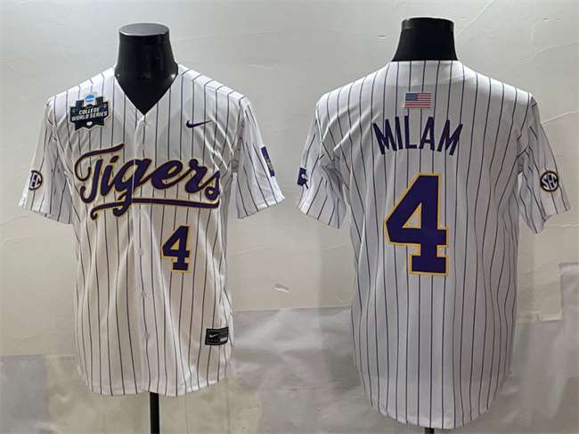 Steven Milam LSU Tigers white jersey