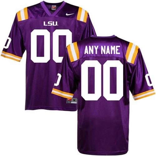 Custom LSU Tigers purple Authentic jersey