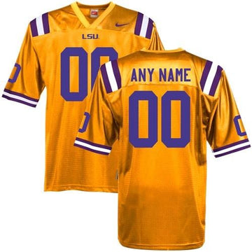 Custom LSU Tigers yellow Authentic jersey