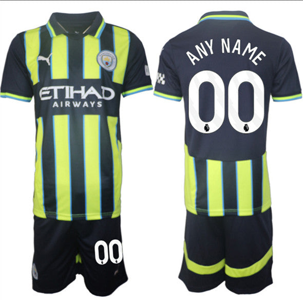 Custom Manchester City navy Away jersey