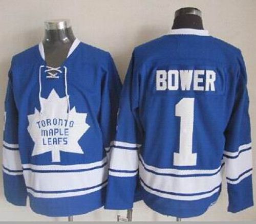 Johnny Bower Toronto Maple Leafs blue Throwback jersey