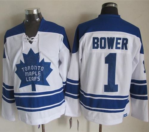 Johnny Bower Toronto Maple Leafs white Throwback jersey