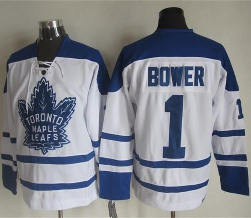 Johnny Bower Toronto Maple Leafs white Winter Classic jersey