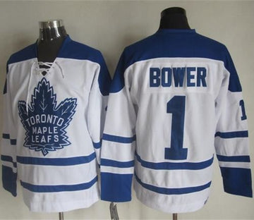 Johnny Bower Toronto Maple Leafs white Winter Classic jersey