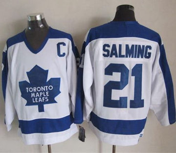 Borje Salming Toronto Maple Leafs white-blue Throwback jersey