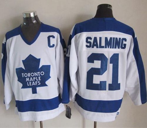 Borje Salming Toronto Maple Leafs white-blue Throwback jersey