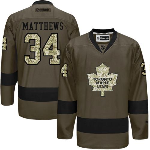 Auston Matthews Toronto Maple Leafs green Salute To Service jersey