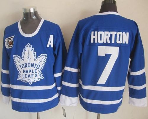 Tim Horton Toronto Maple Leafs blue Throwback jersey