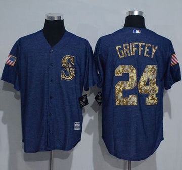 Ken Griffey Denim Seattle Mariners blue Salute To Service jersey
