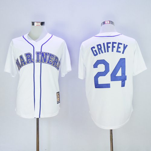 Ken Griffey Seattle Mariners white Cooperstown jersey