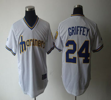 Ken Griffey Seattle Mariners white Throwback jersey
