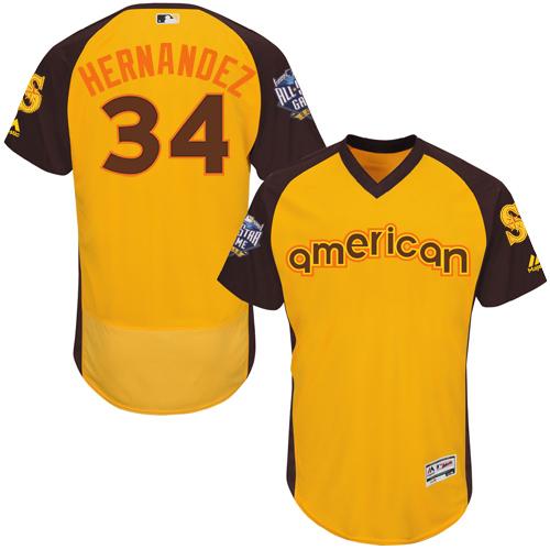 Felix Hernandez Seattle Mariners gold All-Star jersey