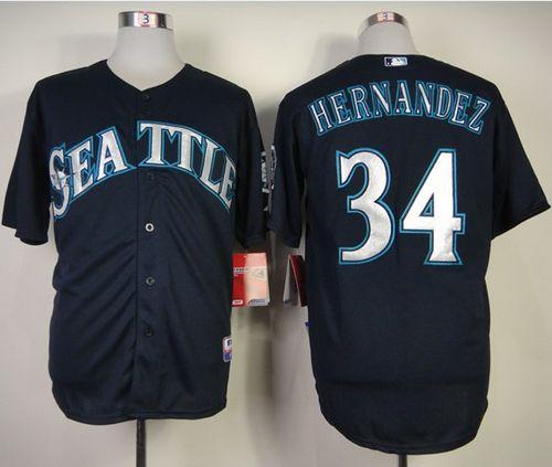 Felix Hernandez Seattle Mariners navy jersey