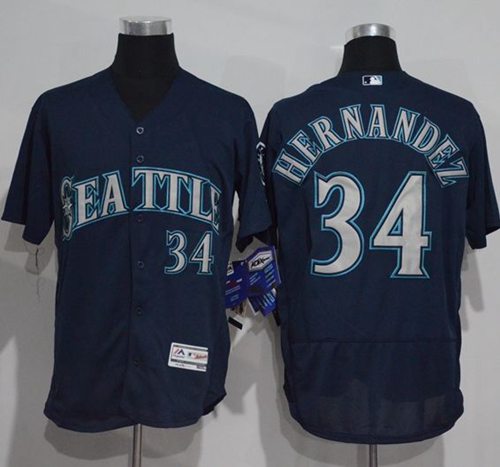 Felix Hernandez Seattle Mariners navy Authentic jersey