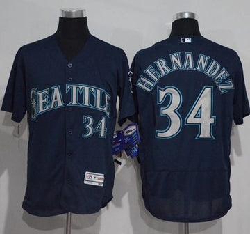 Felix Hernandez Seattle Mariners navy Authentic jersey