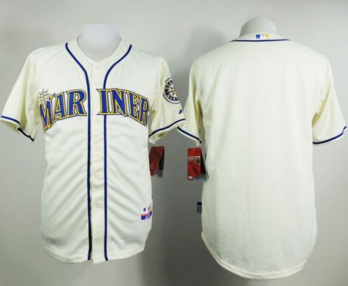 Custom Seattle Mariners cream Alternate jersey
