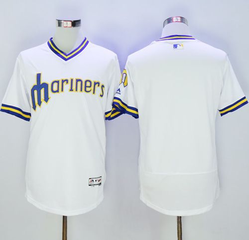 Custom Seattle Mariners white Authentic jersey