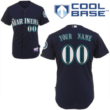 Custom Seattle Mariners black Authentic jersey