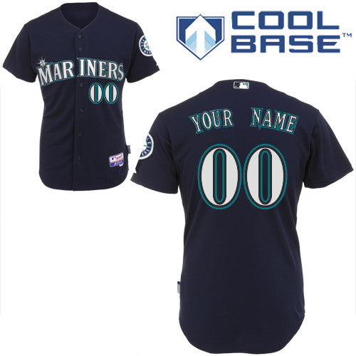 Custom Seattle Mariners black Authentic jersey