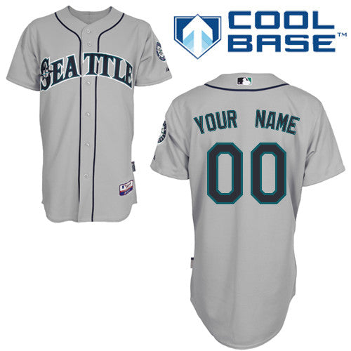 Custom Seattle Mariners grey Authentic jersey