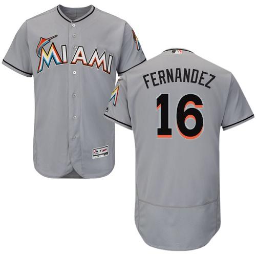 Jose Fernandez Miami Marlins grey Authentic jersey