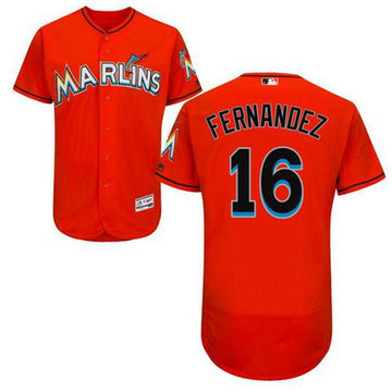 Jose Fernandez Miami Marlins orange Authentic jersey