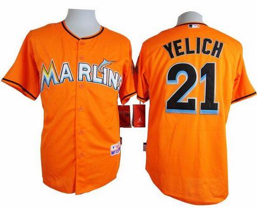Christian Yelich Miami Marlins orange jersey