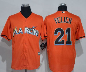 Christian Yelich Miami Marlins orange jersey
