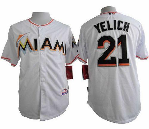 Christian Yelich Miami Marlins white jersey