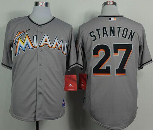 Giancarlo Stanton Miami Marlins grey Road jersey