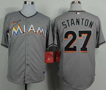 Giancarlo Stanton Miami Marlins grey Road jersey