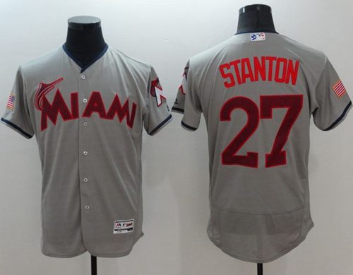 Giancarlo Stanton Miami Marlins grey Fashion jersey