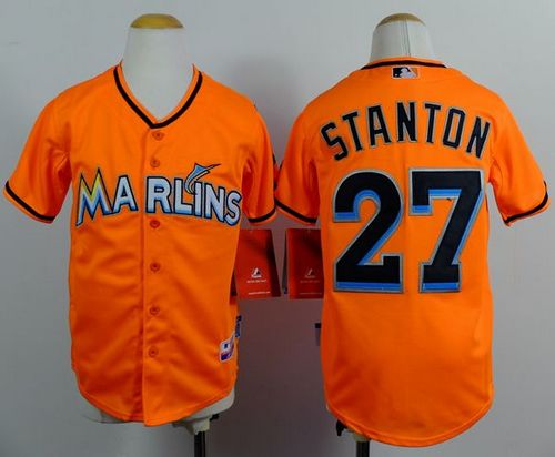 Giancarlo Stanton Miami Marlins orange jersey