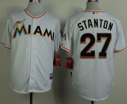 Giancarlo Stanton Miami Marlins white Home jersey