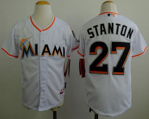 Giancarlo Stanton Miami Marlins white jersey